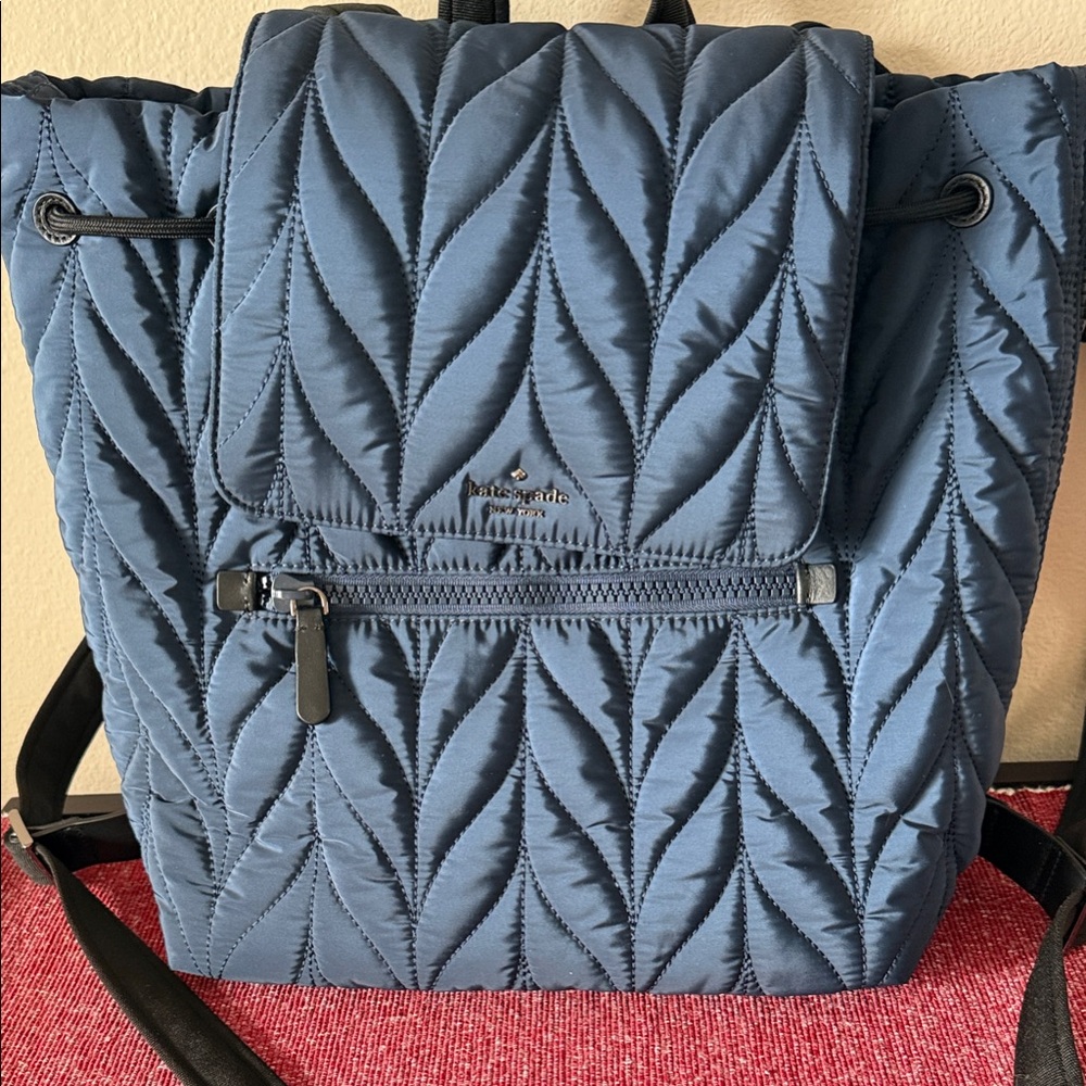 Kate Spade Navy Quilted Backpack